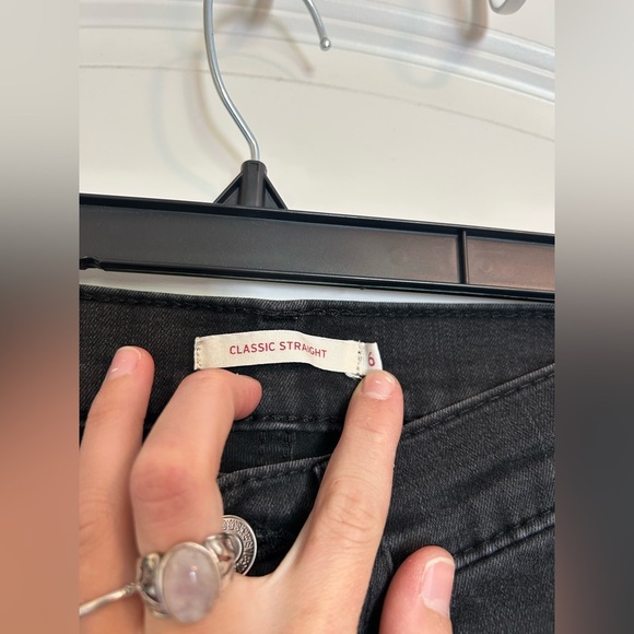 Levis classic straight black stretch womans Jeans - Picture 3 of 8